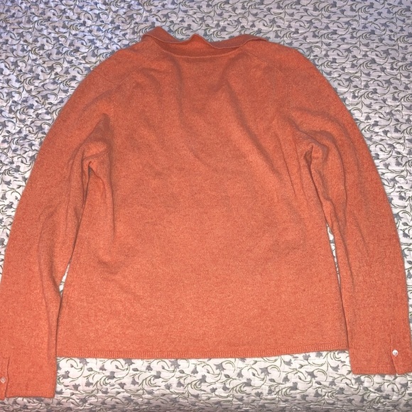 Lands End orange cashmere sweater. Size L 14-16 - Picture 6 of 7